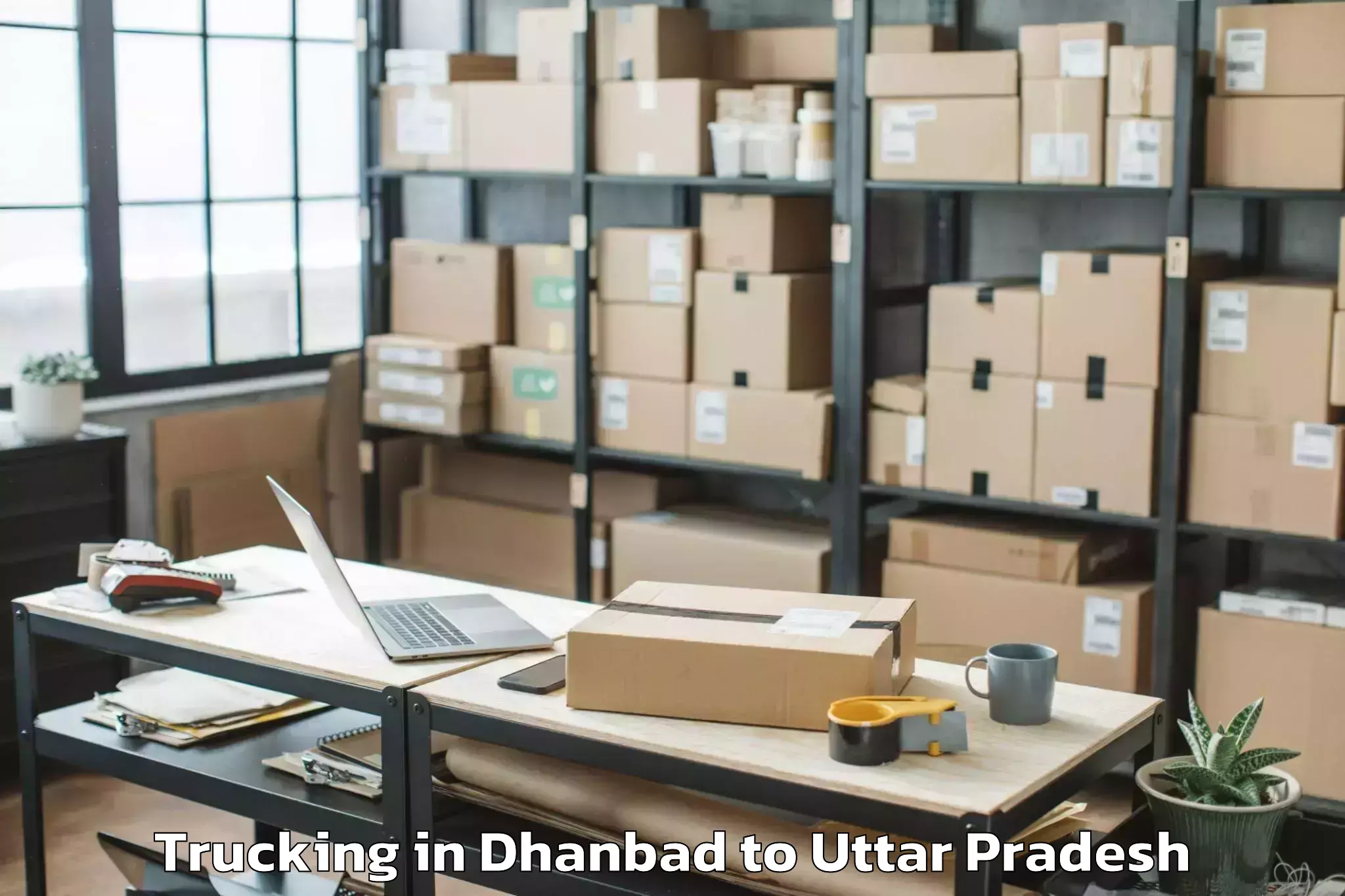 Book Dhanbad to Babatpur Trucking Online